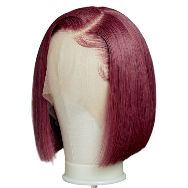 Straight Burgundy Lace Bob Wig 14 inches