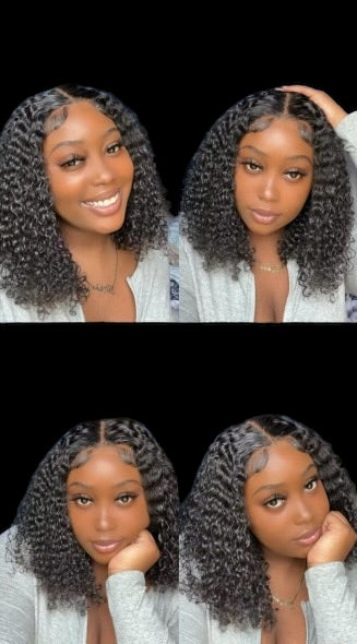 Curly Center Part Lace Closure Wig 14 inches