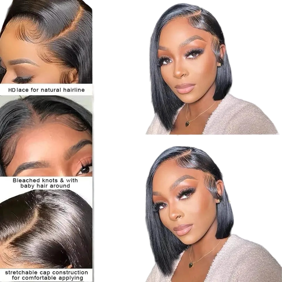 Straight Side Part Bob Frontal Wig 14 inch