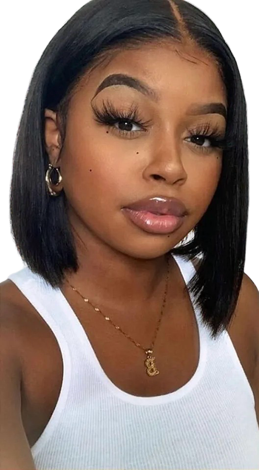 Straight Center Part Lace Wig 12 inches