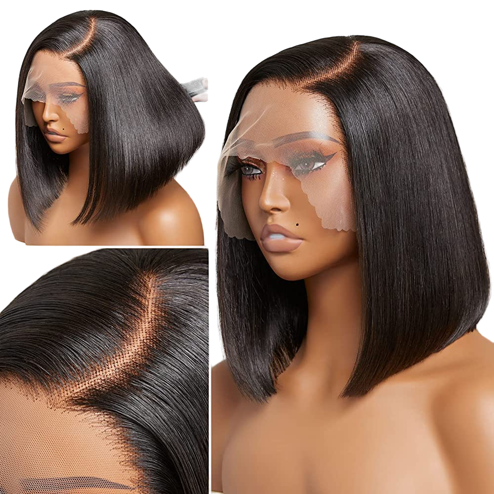 Straight Side Part Bob Frontal Wig 14 inch